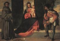 Giorgione - Madonna with the Child, St Anthony of Padua and St Roch