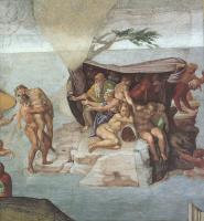 Michelangelo - Ceiling of the Sistine Chapel, Genesis, Noah 7-9, The Flood, right view