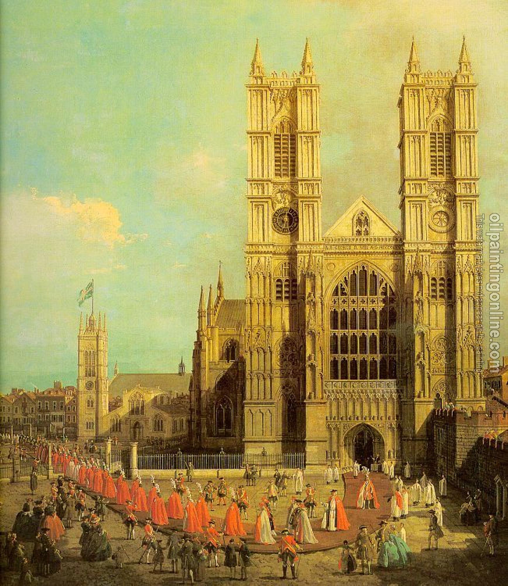 Canaletto - London- Westminster Abbey with a Procession of the Knights of the Bath