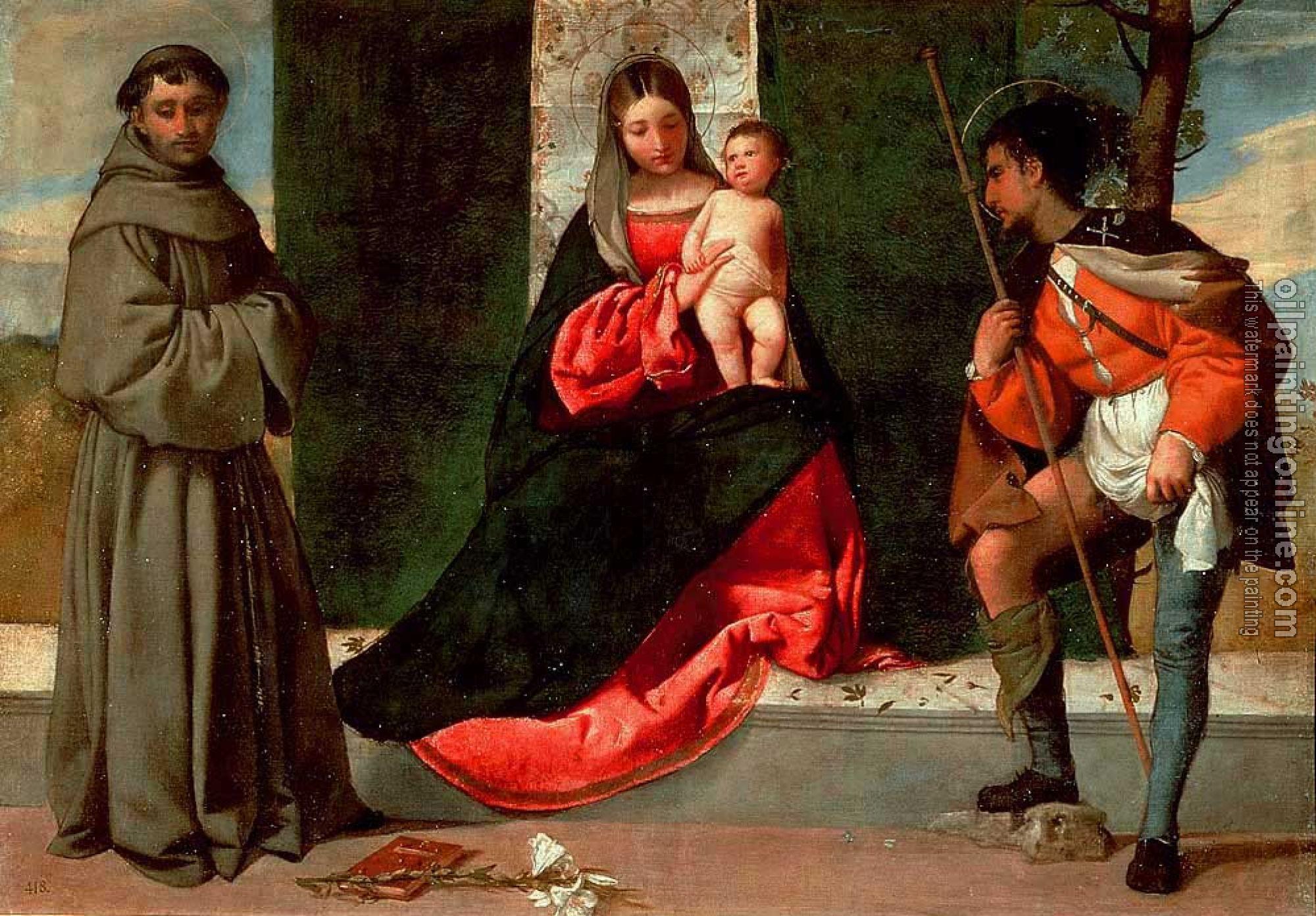 Giorgione - Madonna with the Child, St Anthony of Padua and St Roch