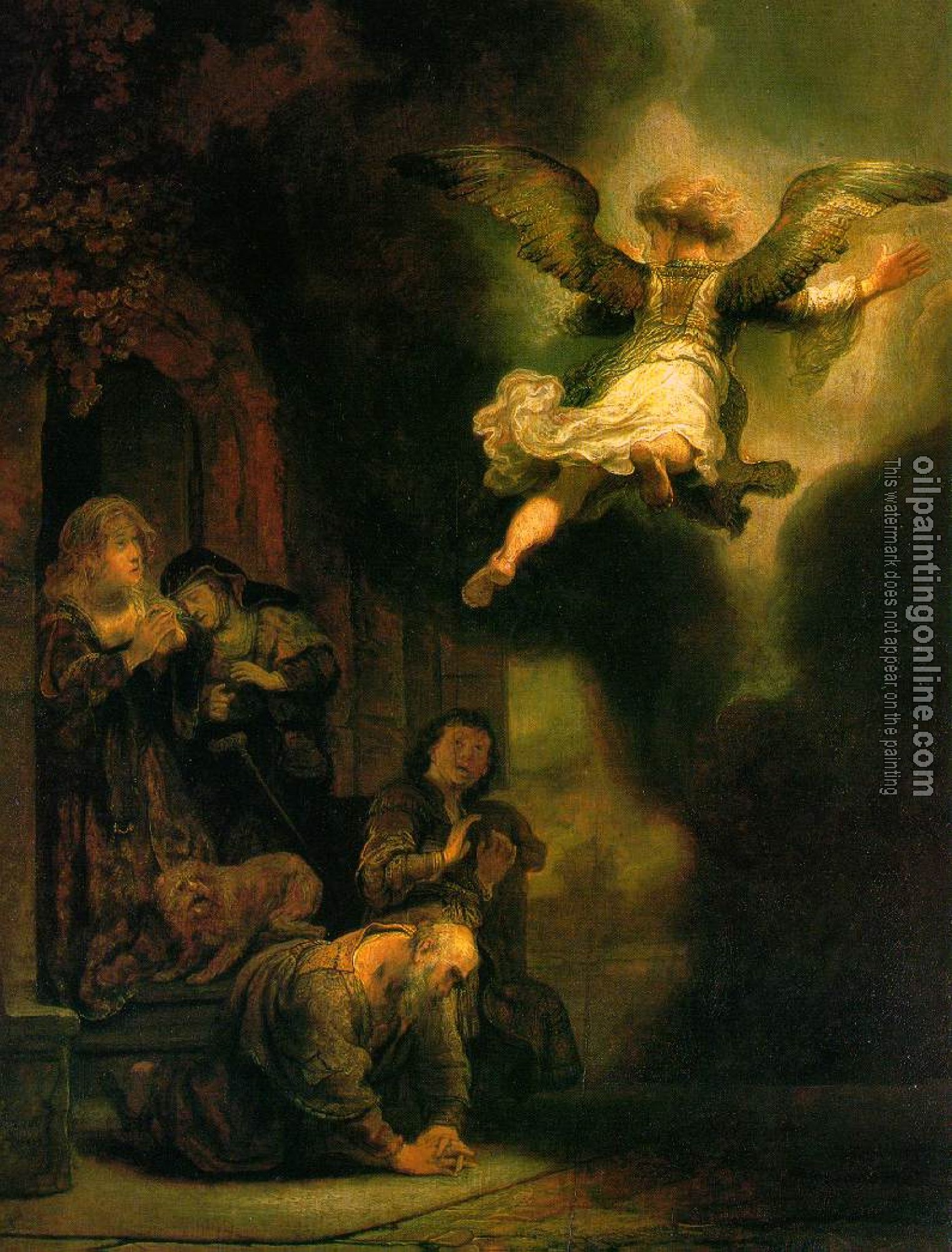 Rembrandt - The Archangel Leaving the Family of Tobias