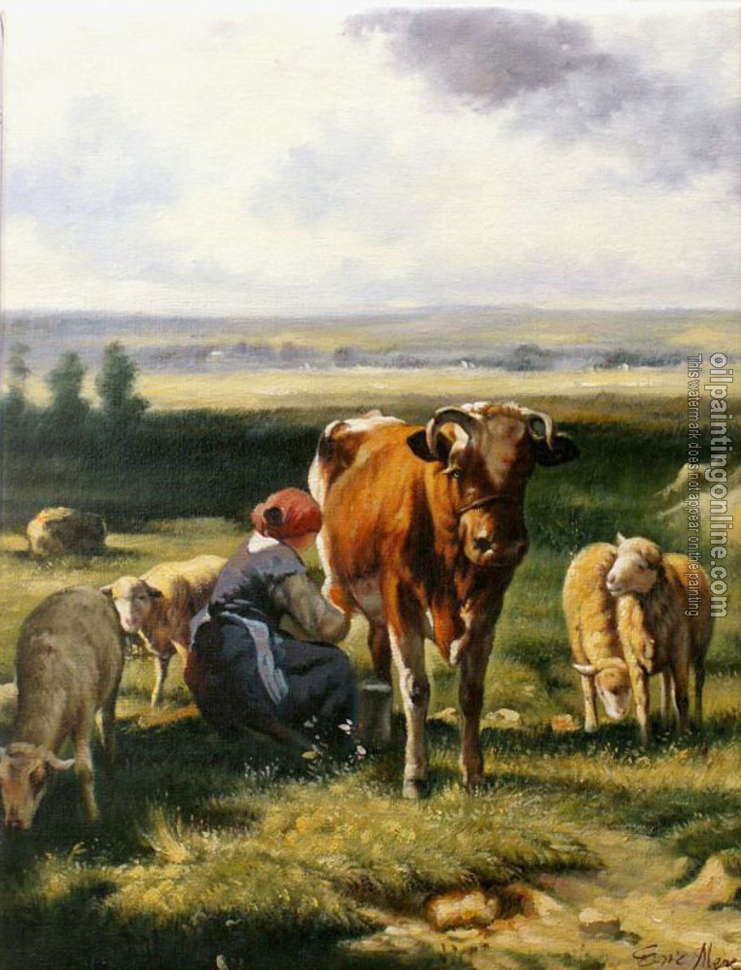 Oil Painting Reproduction - cow