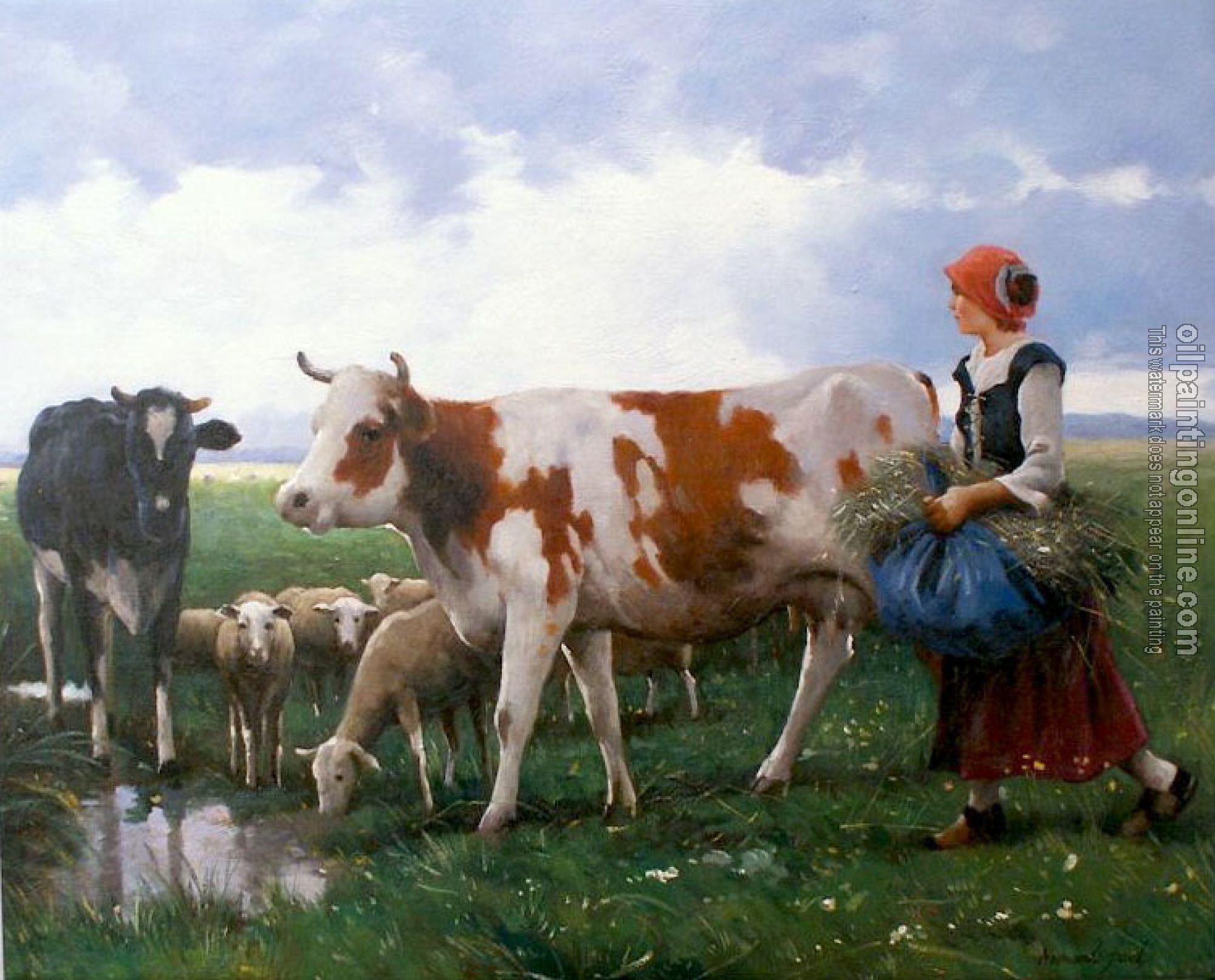 Oil Painting Reproduction - cow