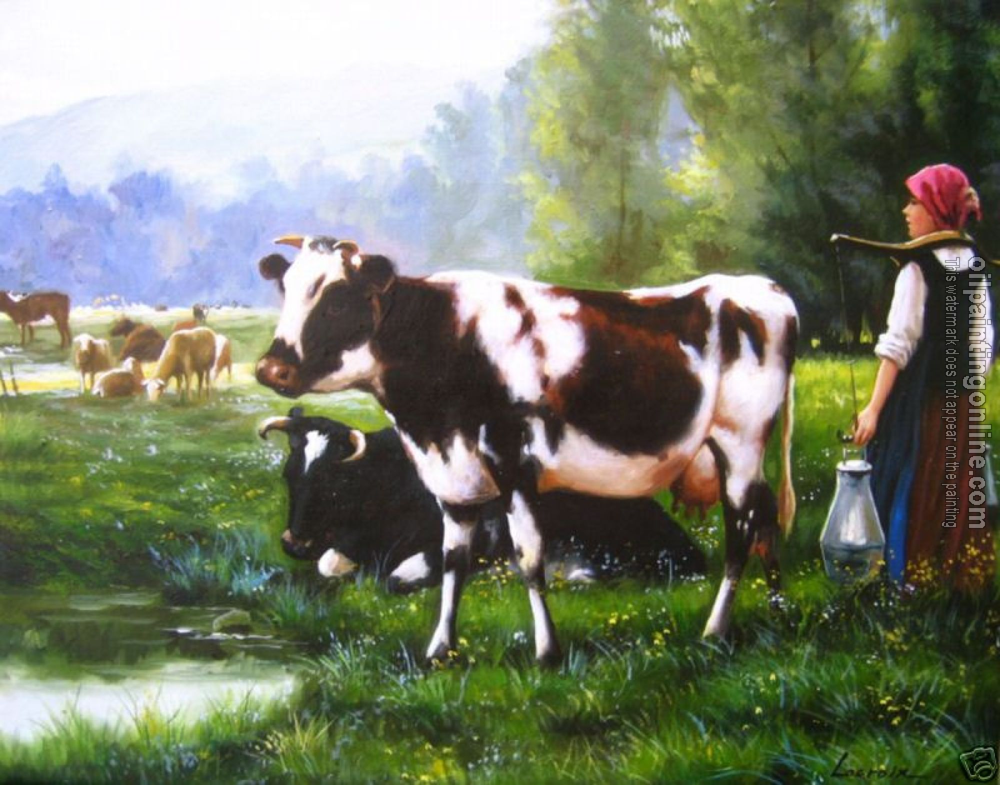 Oil Painting Reproduction - cow