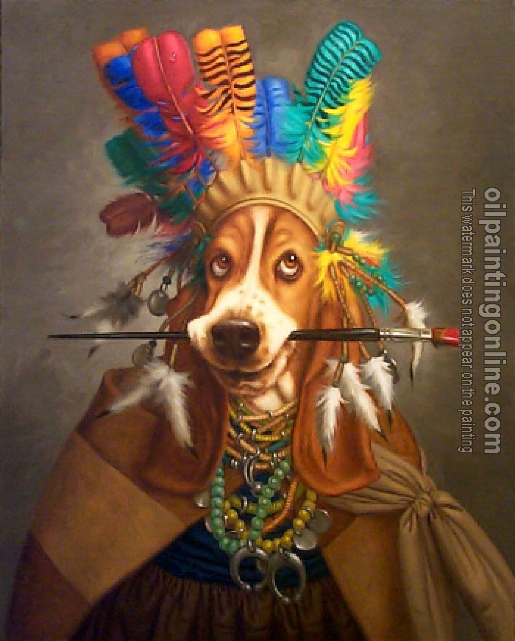 Oil Painting Reproduction - Oil painting of dog