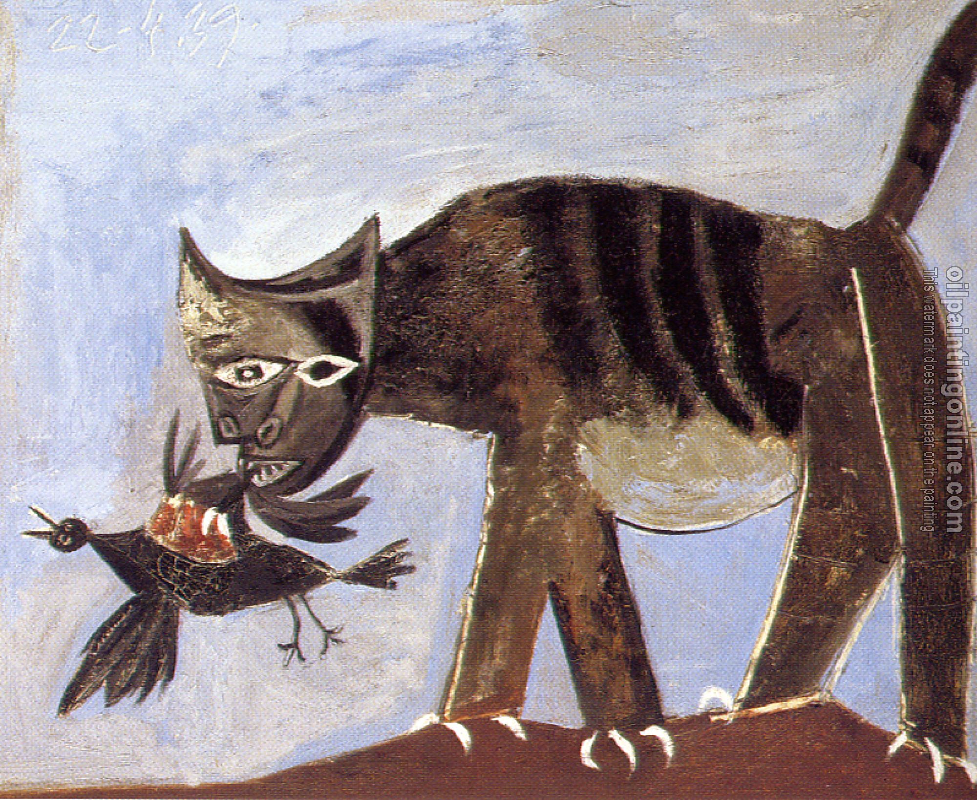 Picasso, Pablo - cat catching a bird - Canvas Painting For Sale